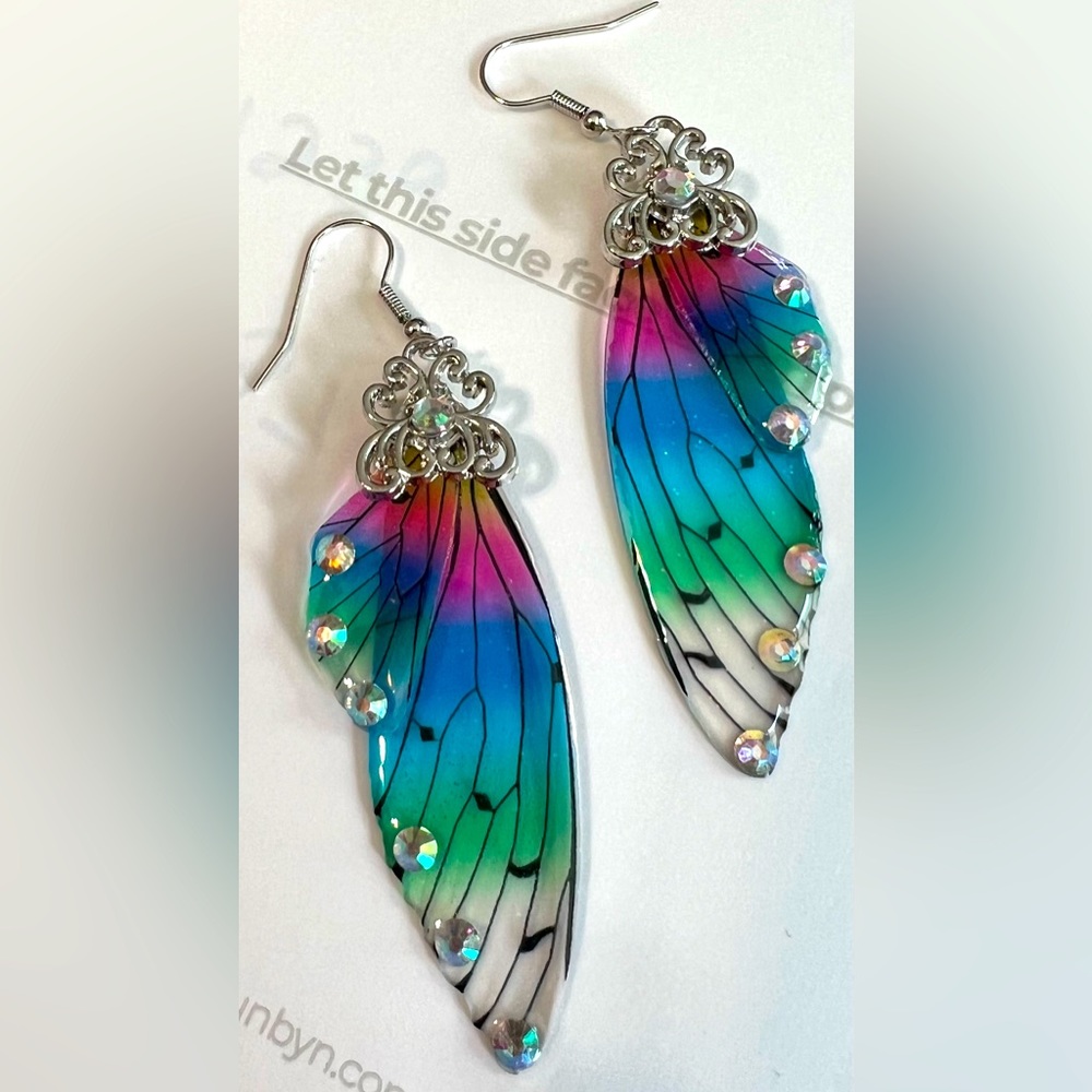 Acrylic Fairy Wing Earrings
